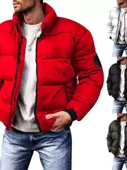 Amazon cross-border wholesale winter plus size men's cotton-padded coat men's stand collar cotton-padded jacket loose warm cotton-padded jacket men's coat