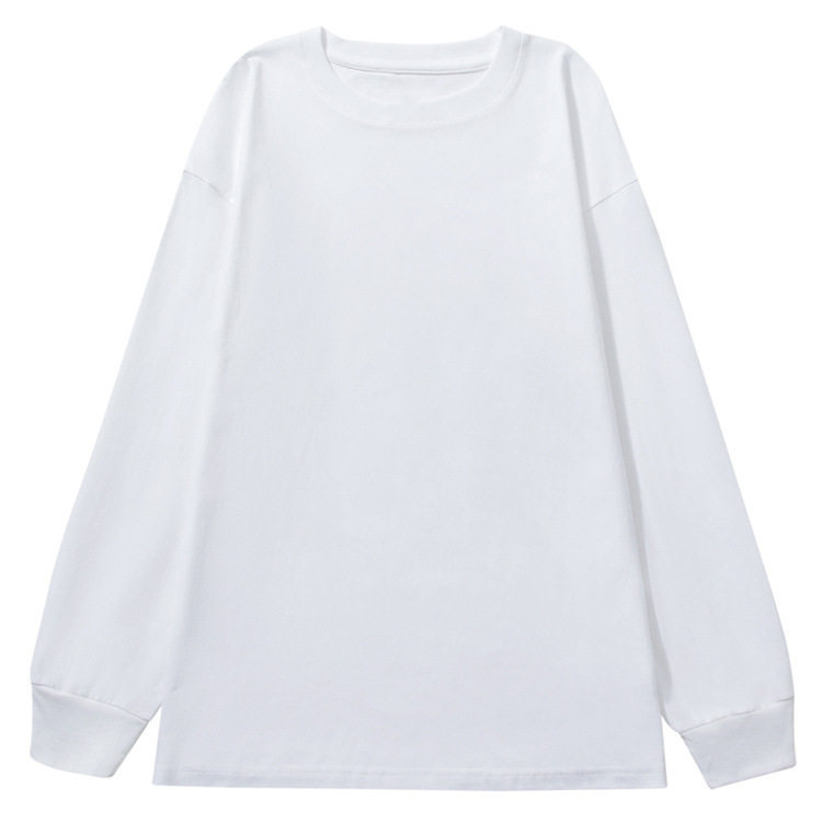 Womens Loose Fit Long Sleeve T Shirt 100 Cotton 220g Fabric Ribbed Cuffs Casual Wear Trendy Style Wholesale