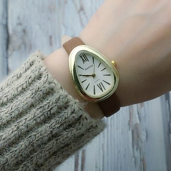 Water Drop Dial Simple Female Student Watch Fashion Quartz Watch Girls' Skin Band 6433