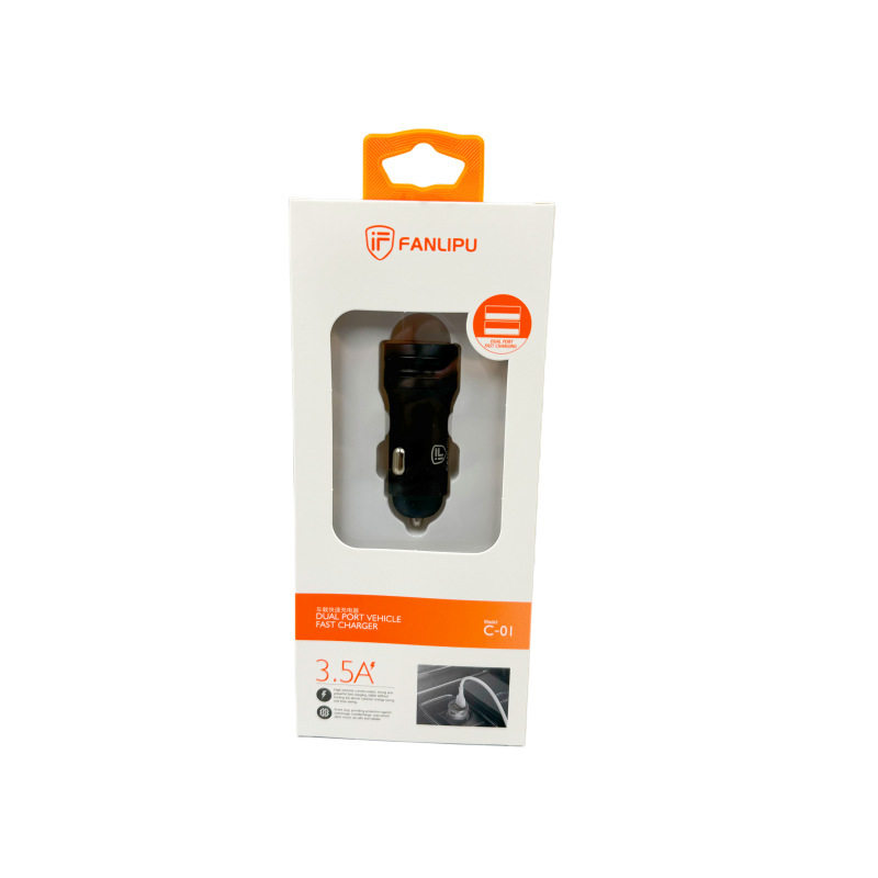 Small steel gun car charger 3.5A USB + USB metal aluminum alloy car charger mobile phone car charger cross-border batch