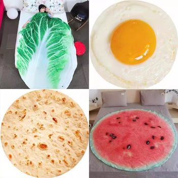 Creative round Mexican pancake hand-held pancake pancake pancake pizza office lunch break nap flannel blanket