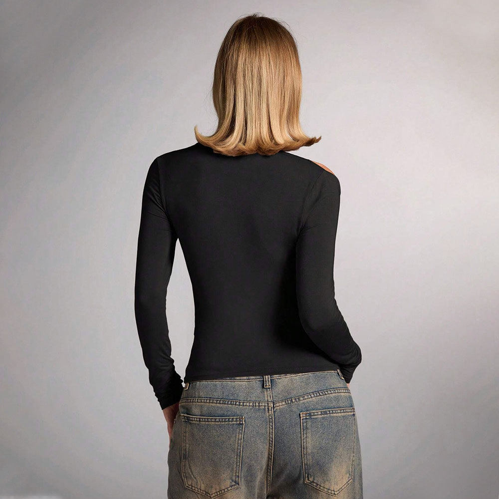 Fashionable Womens T Shirt Off Shoulder Slim Fit Street Style Spring Summer Casual Wear Wholesale Available