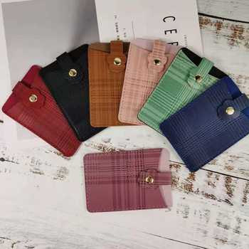 2021 Internet Popular Plaid Flower Small Card Bag Simple Fashionable Coin Purse Card Holder Card Holder All-in-One Large Capacity Bag for Women