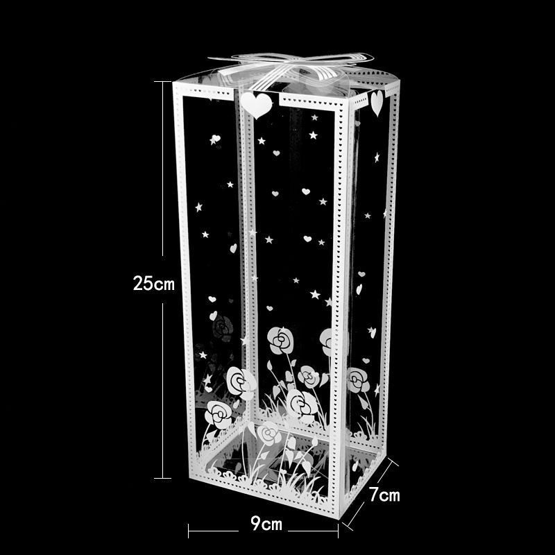 in stock PVC Packaging Box Plastic Transparent Printed Pet Food Candy Box Hand Doll Hydrangea Rose Gift Box