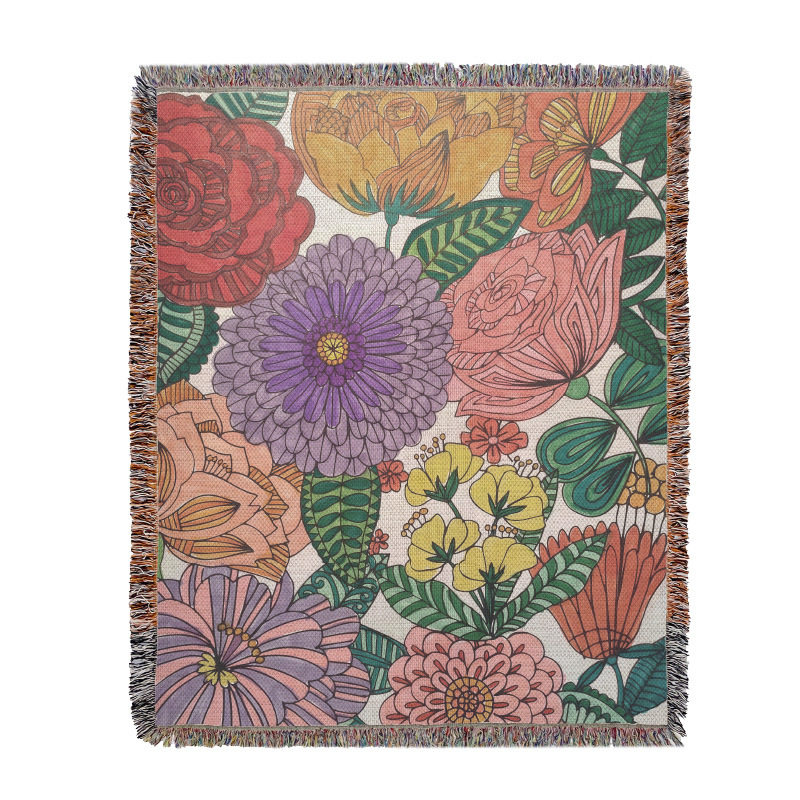Flower sofa blanket sofa towel thread blanket decorative tapestry camping blanket towel export cross-border supply multi-functional blanket