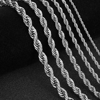 Cross-border European and American fashion hip hop trend long chain high sense neck chain twist chain lobster buckle necklace necklace wholesale