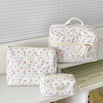 Small Fresh Butterfly Rose Cosmetic Bag Sweet Girl Travel Portable Large Capacity Wash Storage Bag
