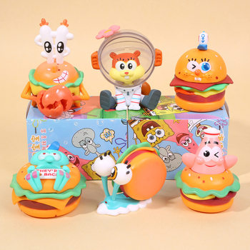 Cartoon Animation Peripheral Blind Box Birthday Gift Hand-made Toy Model Spongebob Squarepants Crab Boss Blind Bag Lottery