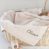 One order embroidery Name pure cotton knitted wool Blanket Name Knit Blanket