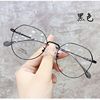 2023 New Style Flat Glasses Women's Ins Style Sunglasses Round Big Face Slimming Advanced Sense Plain Face Popular Internet Glasses Frame
