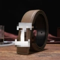 H brown with silver buckle