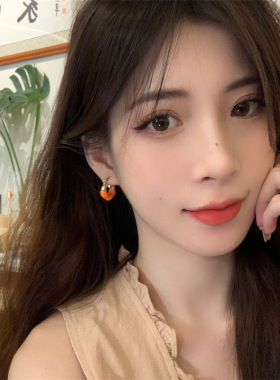 耳环女彩色珐琅耳钉2023年新款耳坠欧美时髦甜美气质夏季百搭耳饰
