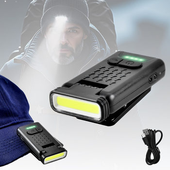 Multifunctional Handheld Flashlight with Magnetic Clip Rechargeable Hands Free Clip Torch