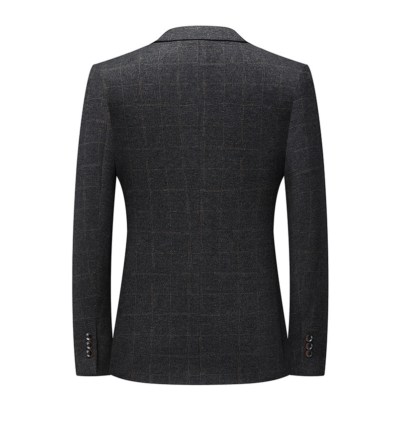 Áo blazer nam dáng ôm họa tiết kẻ caro phong cách Hàn Quốc — Kẻ Xanh, Caro đen xám