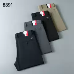 Four-Way Stretch High-End Fabric Men's Casual Pants, Straight-Leg Business Fashion, Stylish and Elegant, Wrinkle-Free, Light Luxury Men's Trousers, Mature Casual Wear