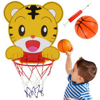 Cross-border children hanging frog tiger cartoon basketball stand indoor and outdoor sports shooting basketball board play