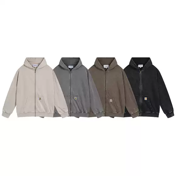 Cross-border foreign trade new single Carhart hooded washed casual sports pullover sweater hoodie zipper coat tide