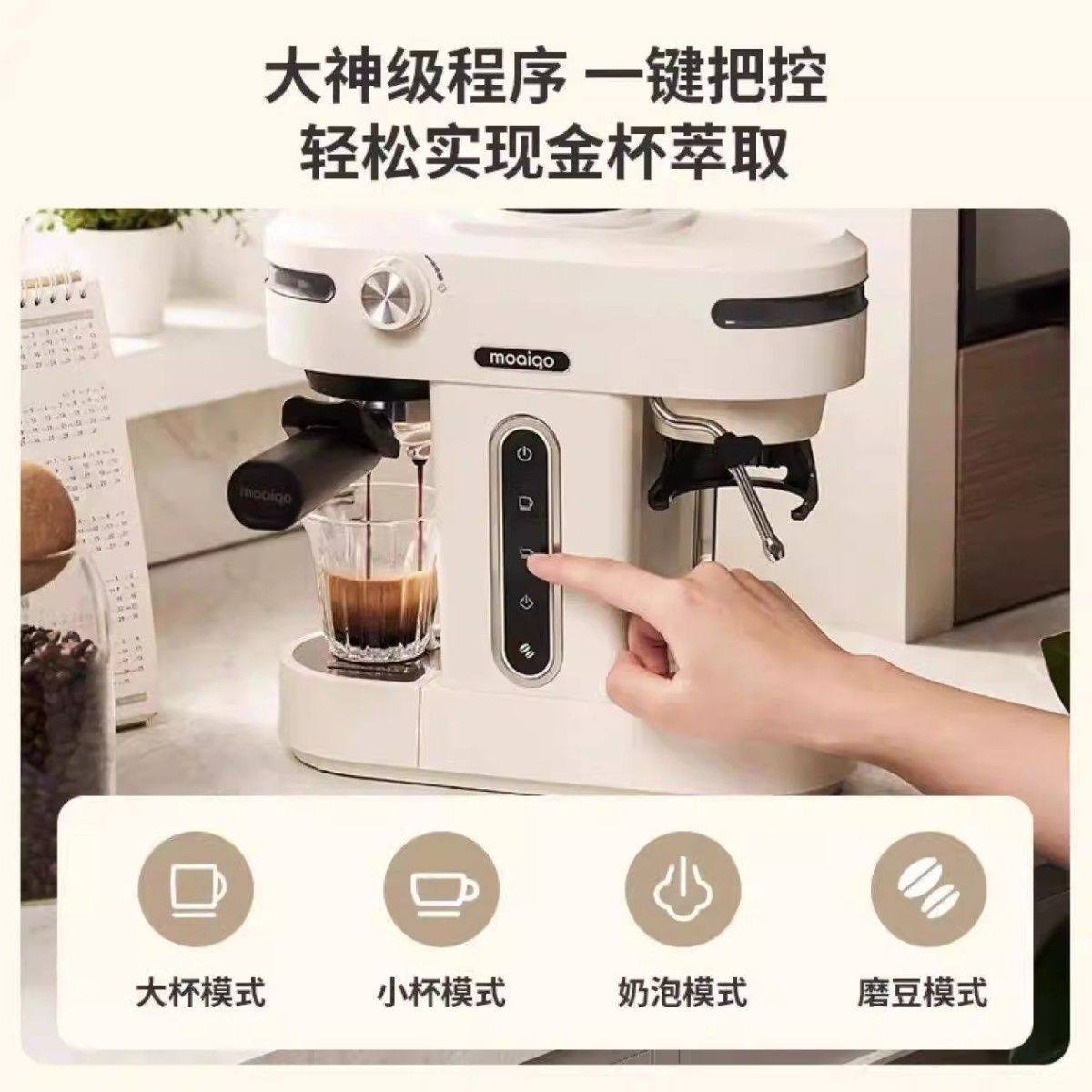 Coffee Machine Grinder Electric Coffee Machine Household Small Concentrated Milk Foam American Automatic Grinding All-In-One