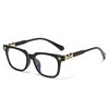 New Fashion Trendy Plain Glasses for Men, Retro Large Frame Glasses for Women, Plain Face, Anti-Blue Light, Photochromic Optical Glasses