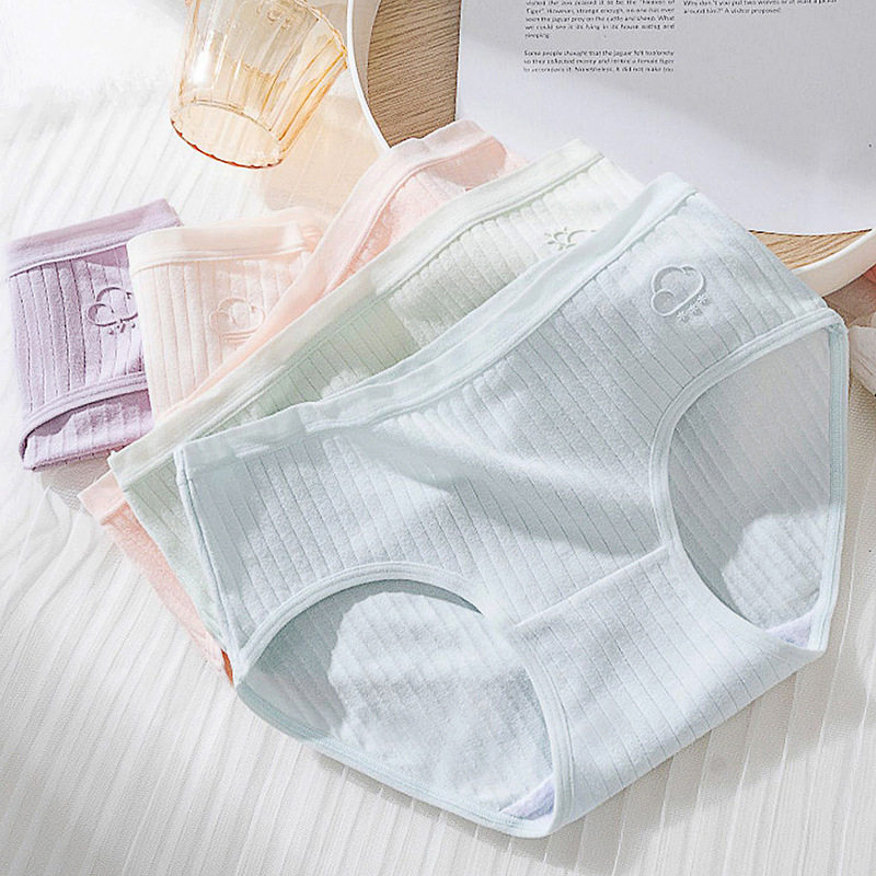 Weather Style Underwear Women's Pure Cotton Seamless Antibacterial Girl's 100 All Cotton Crotch Japanese Style plus size New Style Briefs