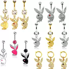 Amazon Bestseller Europe & US Cross-Border Bunny Belly Button Rings No-Piercing Navel Rings Ear Cuffs Unique Jewelry
