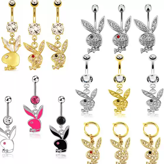 Amazon Bestseller Europe & US Cross-Border Bunny Belly Button Rings No-Piercing Navel Rings Ear Cuffs Unique Jewelry