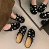 2025 New Early Spring Niche Outer Wear Birkenstock Rhinestone Sweet and Cool Flat Toe Thick-Soled Slippers for Women