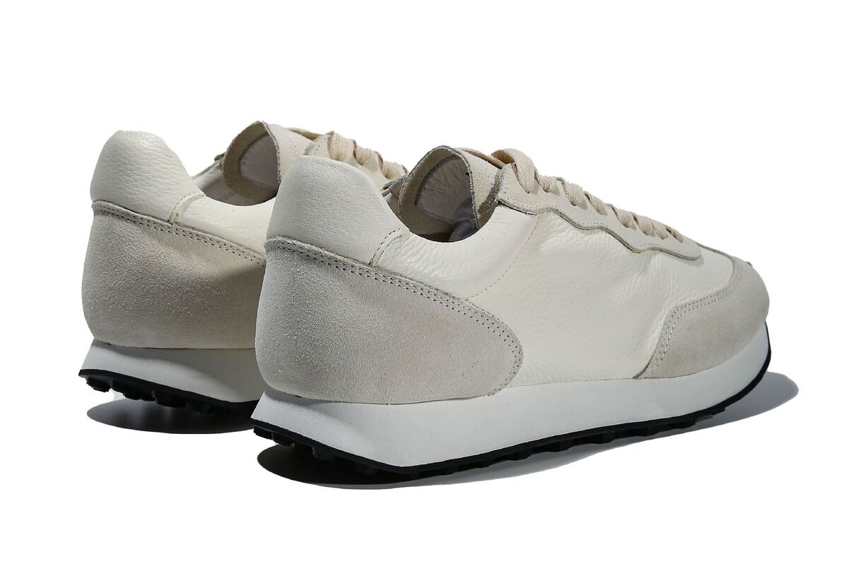 Giày sneaker nam da bò thật phối âu phong cách thể thao — Màu trắng