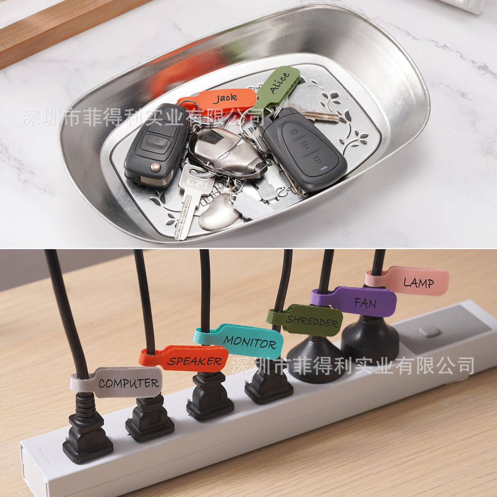 Upgraded Version of Any Writing Cable Label Large Size for Organizing Wire Identification Multi-Color Cable Label Velcro