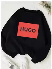Creative Design Hugo Women's Sweater Large Logo Long Sleeve Hoodie New Fashion Matching Fancy Hood