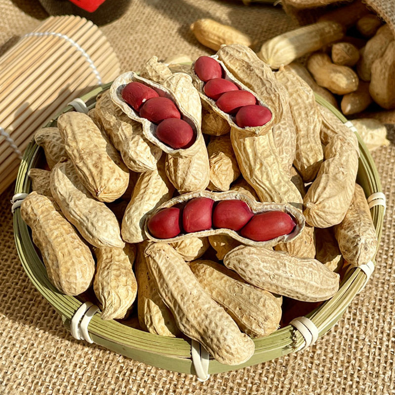 Northeast Red-Skinned Peanuts, 25 Years Old, Farm-Fresh, Shelled, Raw and Cooked, Four Red Peanuts, Self-Grown, Sun-Dried, Roasted, Original Flavor