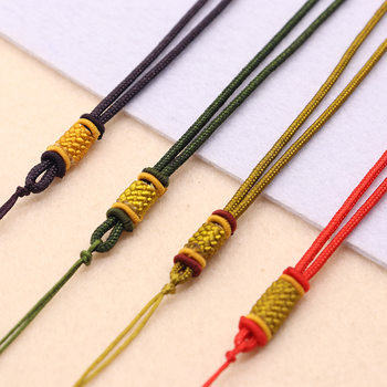 Pendant Semi-Finished Pendant Ethnic Jade DIY Braided Rope Pendant Lanyard Mesh Buckle Double Coil Handmade Necklace Rope
