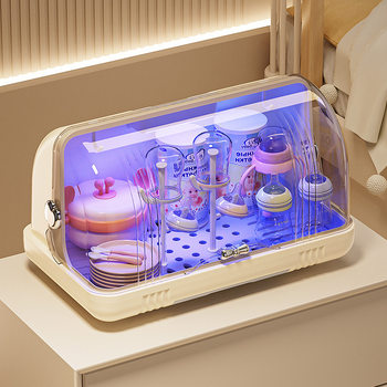 Bottle Disinfection Storage Box Baby Tableware Storage Box Shelf Drain Rack Dust-proof Food Supplementation Storage Cabinet