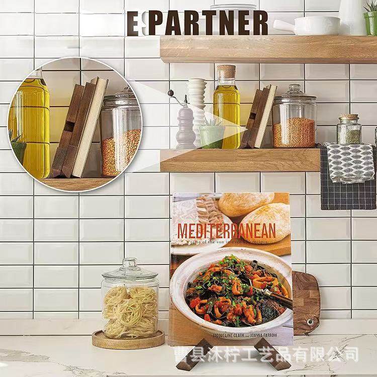 Spot Wooden Recipe Holder Removable Home Recipe Storage Rack Tablet Computer Rack Vinyl Record Display Rack