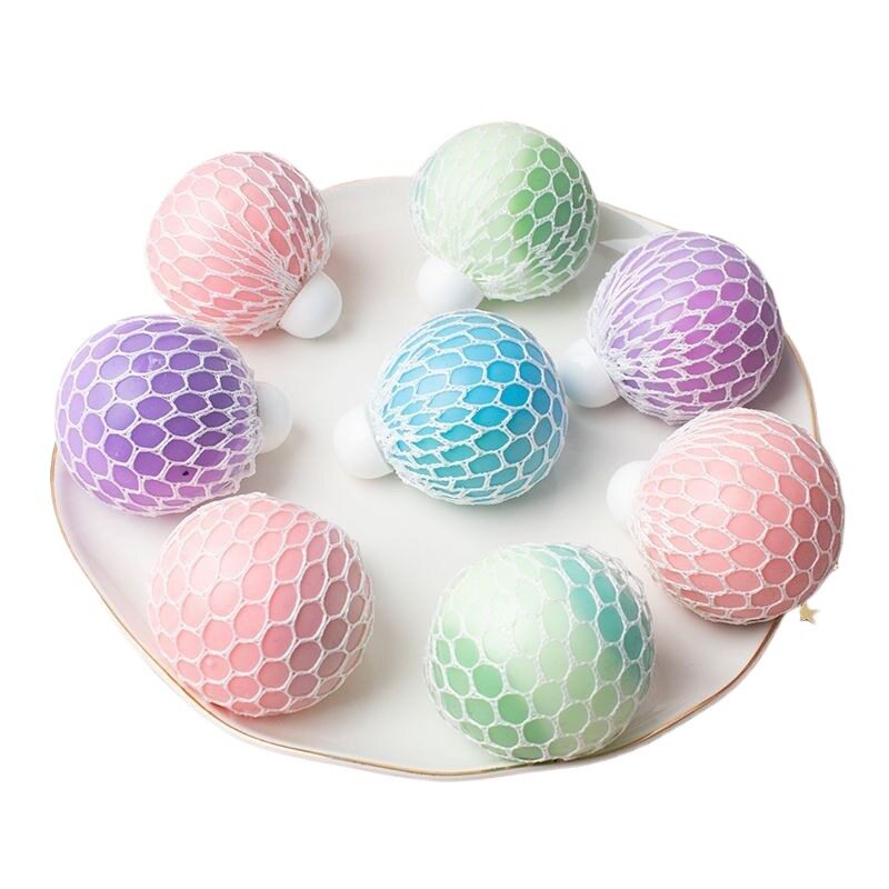 Upgraded Decompression Vent Three-Color Grape Ball Soft Squeeze Beads Pinch Toy Children and Students Admission Gift Cross-Border
