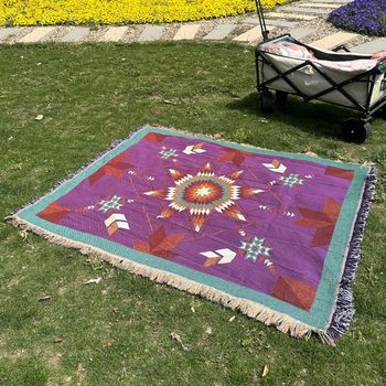 Picnic Mat New Ins Style Line Blanket Camping Style Blanket Leisure Blanket Nap Blanket American Sofa Blanket Picnic Blanket Bedside Blanket