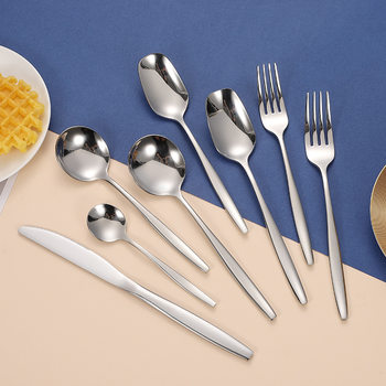 Stainless steel tableware spoon Western steak knife and fork suit hotel tableware supplies mixing spoon household spoon