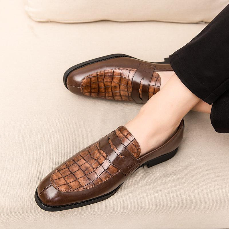 Men's Business Leather Shoes Slip-on Lazy Casual Leather Shoes
