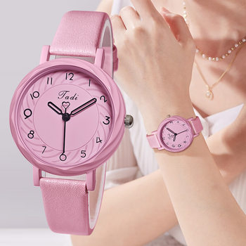 Cross-border Explosive Sweet Belt Quartz Student Watch Fashion Cute Small Dial Thin Strap Candy Color Women's Watch