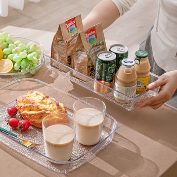 Refrigerator Fresh-keeping Box Kitchen Hammer Mesh Tray Large Capacity Household Living Room Nut Plate Transparent Coverless Storage Box