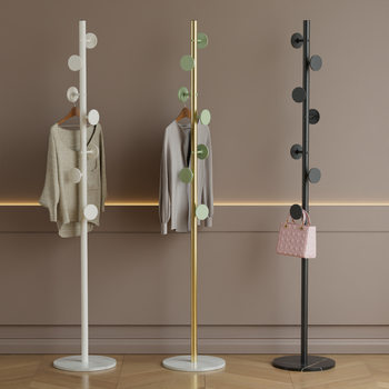 Simple Metal Coat Rack for Small Spaces, Creative Floor-Standing Clothes Rack, Trendy Small Rock Slab Base Hat Rack