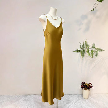 New Chinese Style Elegant Sling dress 2025 Summer New Style Inner Riding National Style Satin Smooth Sling Sling Skirt