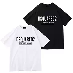 Dsquared2 Cross-Border American Trendy Brand Letter Printed T-Shirts for Men and Women Trendyy Short-Sleeved Summer Loose Tops