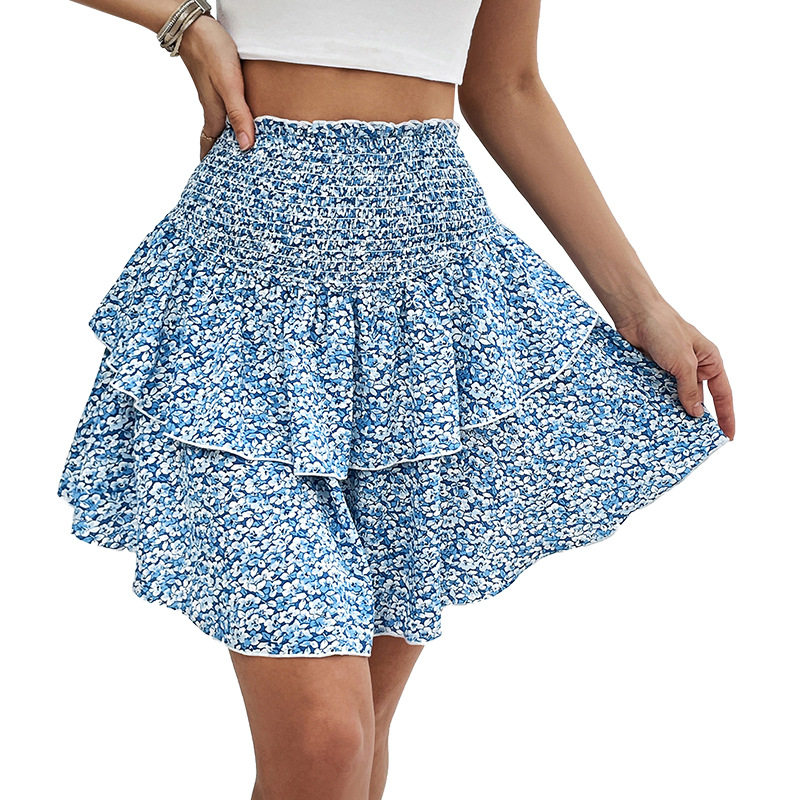 Floral Print A Line Skirt Slim Fit Short Length Summer Style Perfect for Casual Outings Wholesale Available