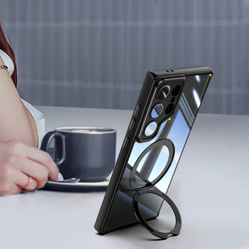 For Samsung Galaxy S25edge phone case S23Uitra/S24FE rotating bracket magnetic protection cover