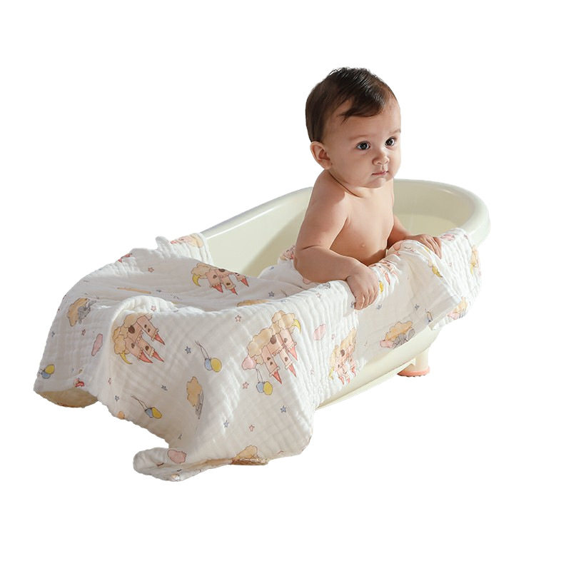 7A Antibacterial Baby Bath Towel Class A Gauze Pure Cotton Super Soft Absorbent Cover Blanket Newborn Children's Pure Cotton Bath Towel