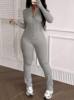 Amazon European and American Cross-Border Foreign Trade Women's Clothing Tight-Fitting Sports Casual Long-Sleeved Zipper Suit Slim Two-Piece Set