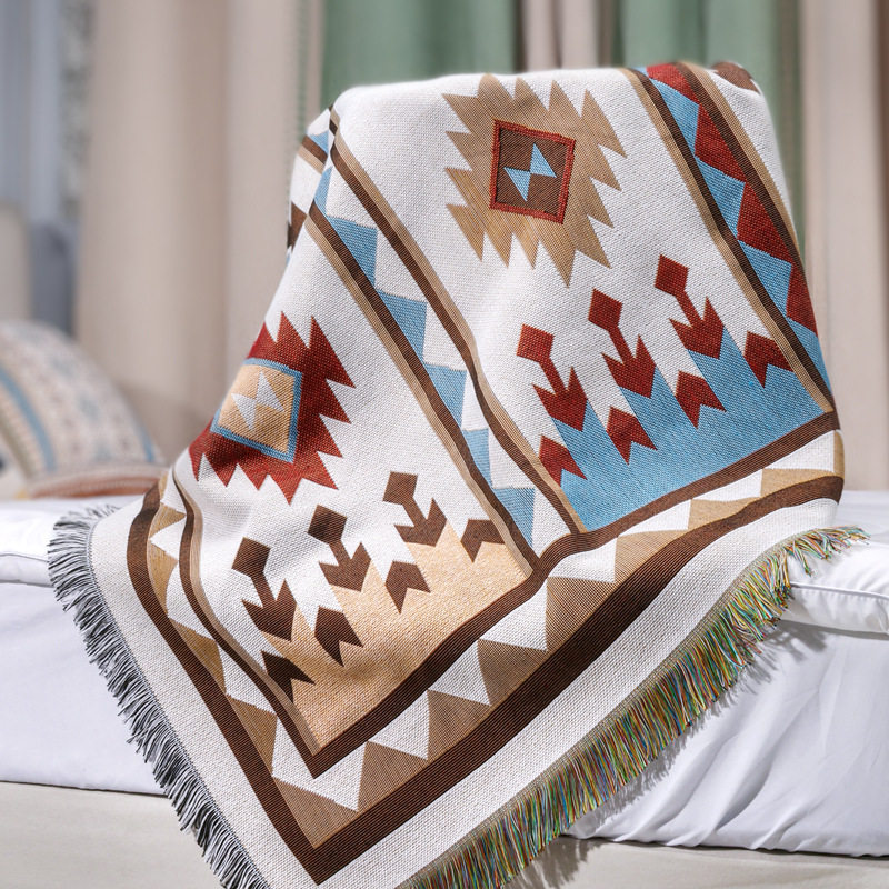 Cross-border foreign trade camping blanket moisture-proof picnic mat Jacquard tapestries all-inclusive sofa napkin cover line blanket dustproof sofa blanket