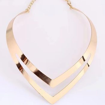 Simple Faux Collar Choker Exaggerated Punk Fashion Metal Jewelry Hot Sale Wholesale Clavicle Chain