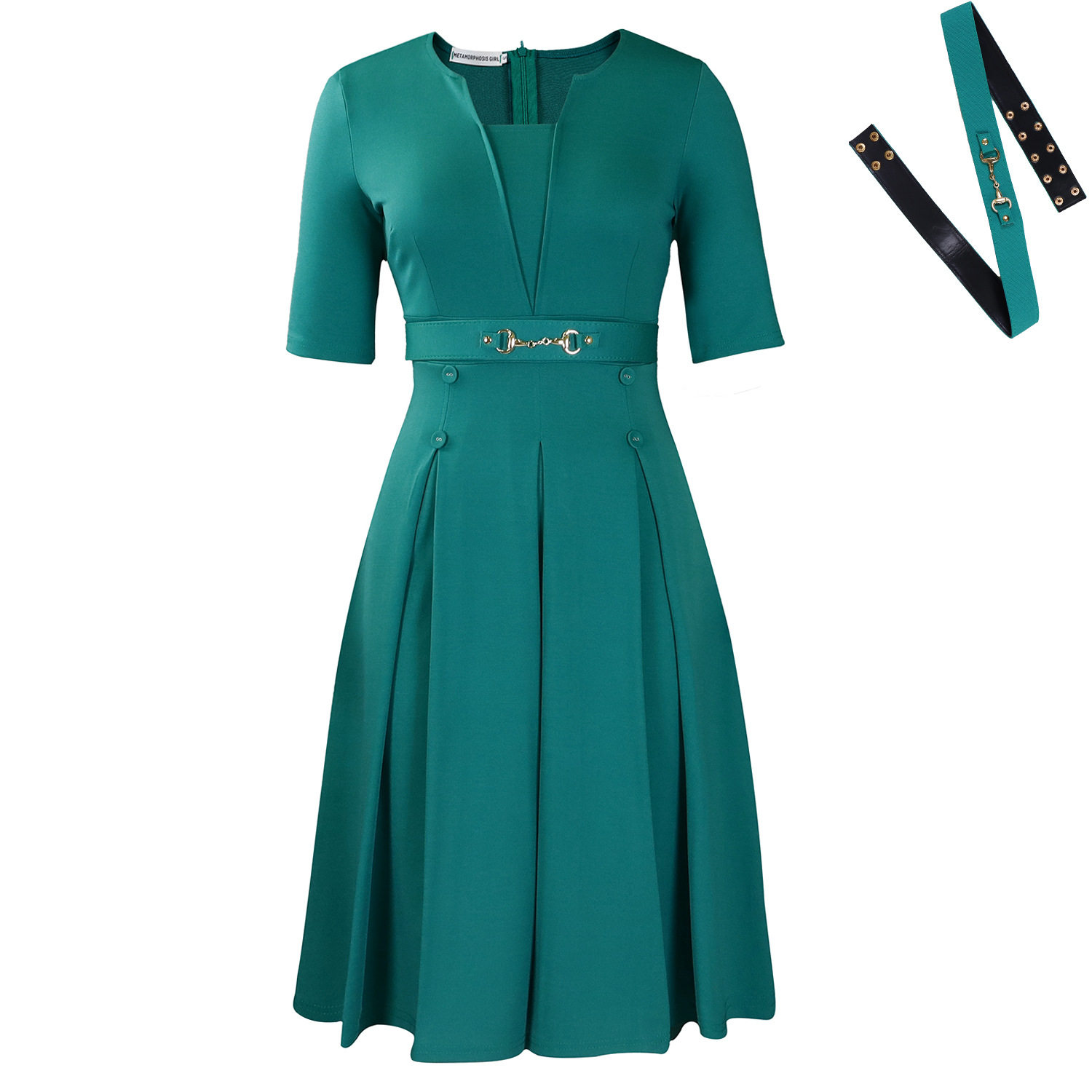 Summer Womens Dress Short Sleeve Elegant Plus Size Solid Color Fashionable for Work or Casual Occasions